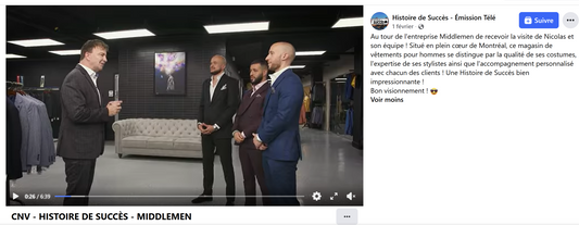 Middlemen Featured on “Histoire de Succès”