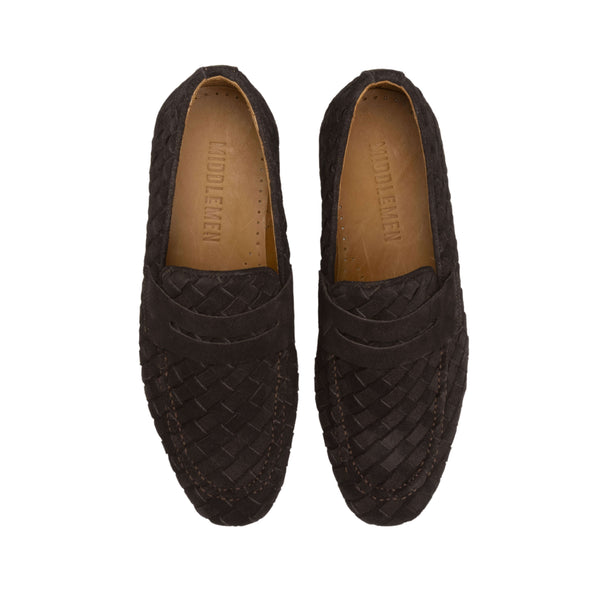 Grazia Loafer - Brown Woven Suede